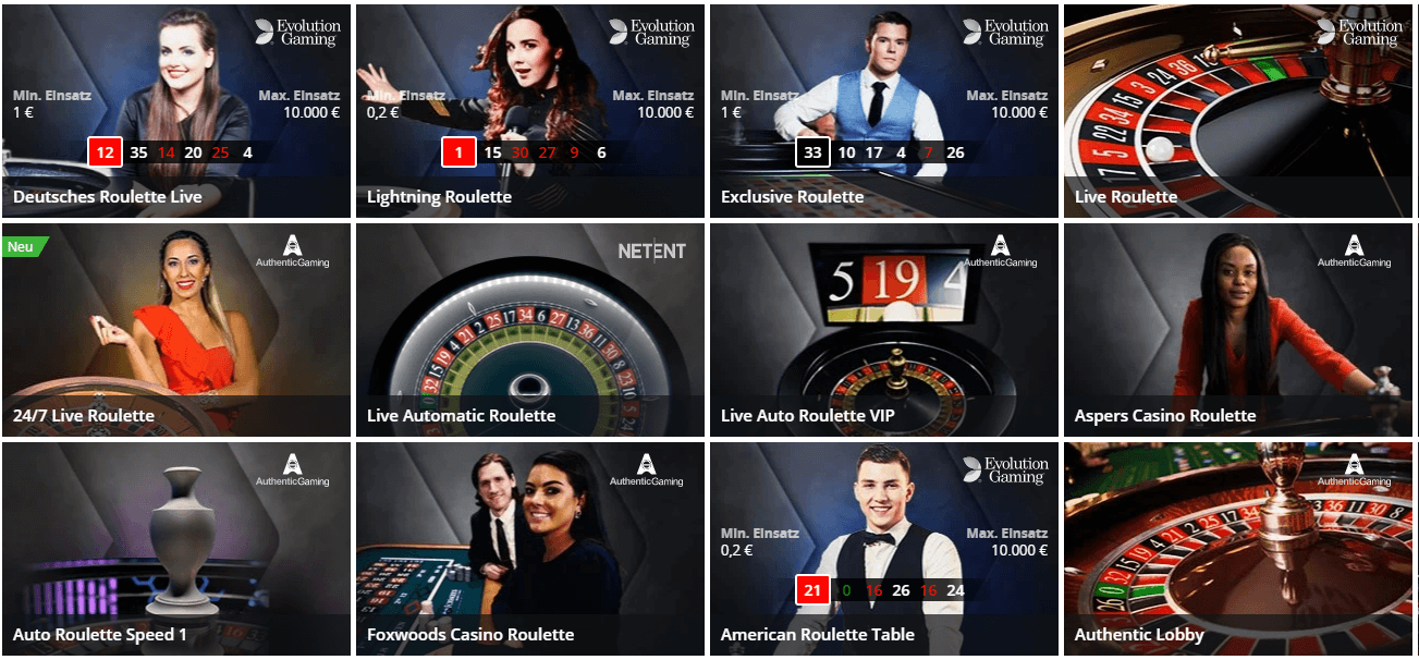 Live Casinos im Test 13 Betsson Live Lobby
