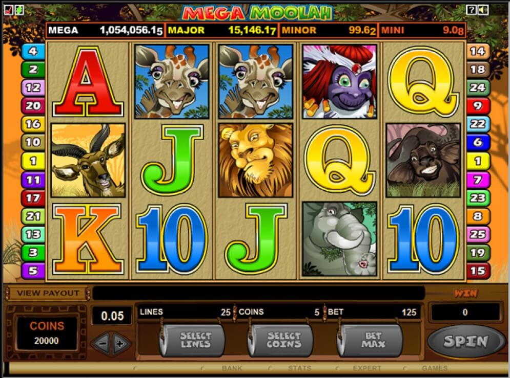 Microgaming Casinos 12 Mega Moolah Screenshot